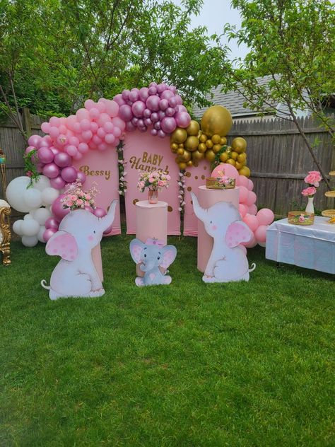 Elephant Baby Shower Theme Girl, Elephant Balloon, Elephant Baby Shower Decorations, Baby Girl Elephant, Elephant Baby Shower Theme, Bunny Baby Shower, Elephant Theme, Baby Shower Theme Decorations, 1st Birthday Decorations