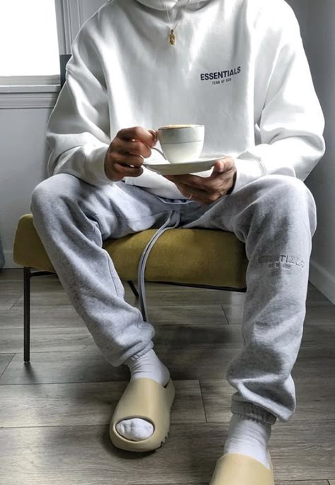 Yeezy Slides Outfit, Slides Outfit, Yeezy Slides, Black Men Street Fashion, Men Street Fashion, Mens Trendy Outfits, Street Style Outfits Men, Mens Outfit Inspiration, Mens Fashion Streetwear