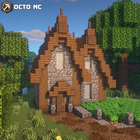 Minecraft Small House, Minecraft Starter House, Minecraft Kingdom, Modern Minecraft Houses, Minecraft Houses Survival, Stone Cabin, Minecraft Houses Blueprints, Minecraft Cottage, Easy Minecraft Houses