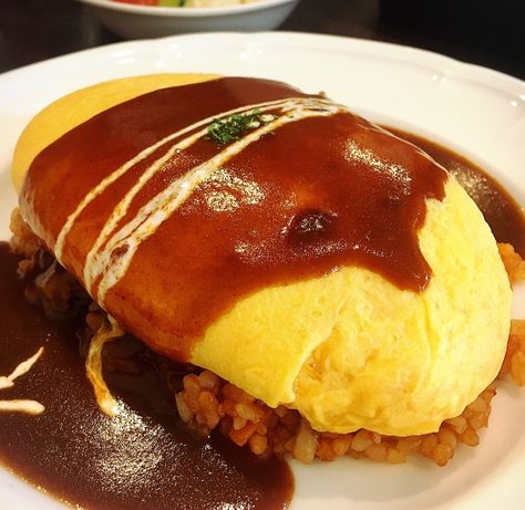 Japanese food omurice Japanese Food, Cafe, Snacks, Collage, Anime, Pins, Quick Saves