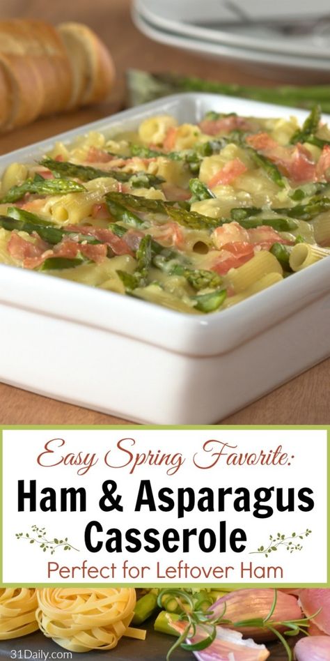 A perfect dish, anytime you have leftover ham, with this easy to make, Ham and Asparagus Casserole. Having leftover ham is such a treat, and there are so many ways to use it. Ham sandwiches, of course, ham and cheese omelets… and my favorite, Ham and Navy Bean soup. And… we love this casserole enough... Leftover Ham Recipes Casseroles, Pan Asparagus, Ham And Asparagus, Ham Dishes, Best Asparagus Recipe, Asparagus Casserole, 31 Daily, Asparagus Recipes Baked, Texas Caviar