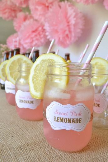 This is just too fabulous! I could drink anything from this mason jar all day! ขวดโหล Mason Jar, Uses For Mason Jars, Idee Babyshower, Cowgirl Birthday, Sweet 16 Parties, Mint Julep, Girl Shower, Pink Lemonade, 16th Birthday