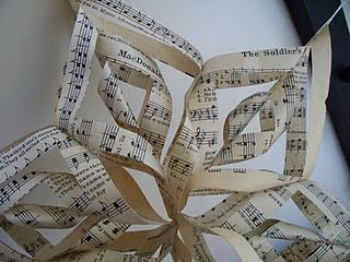 paper sheet music star.... Pretty~ Music Christmas Ornaments, Sheet Music Crafts, Music Christmas, Paper Decoration, Star Banner, Old Sheet Music, Snow Flakes Diy, Music Crafts, Music Paper