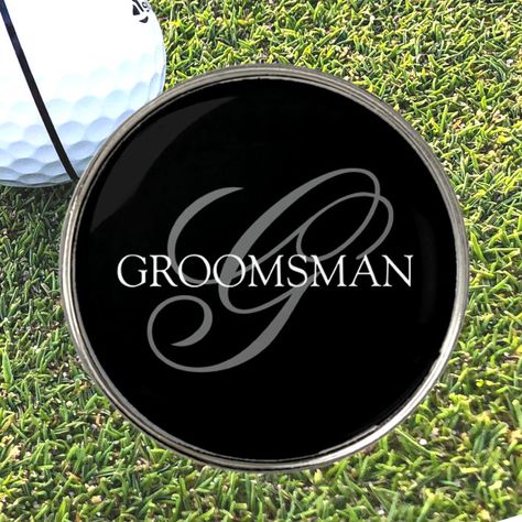 Groomsmen Monogram Wedding Favors Golf Ball Marker - Bachelor Party gifts Diy Groomsmen Gifts, Groomsman Gift Ideas, Unique Groomsmen Gifts, Wedding Party Gifts Groomsmen, Groomsmen Gifts Unique, Golf Monogram, Be My Groomsman, Bachelor Party Gifts, Golf Ball Markers