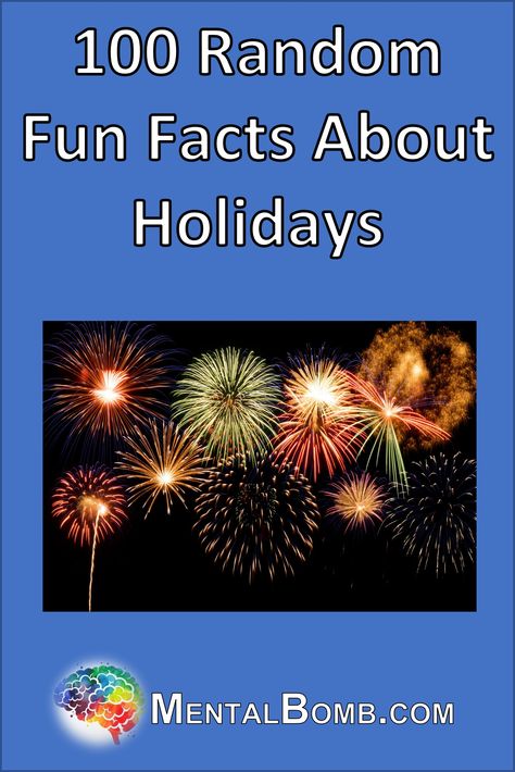 We've created this list of 100 random fun facts about holidays for your enjoyment and for you to share with friends!  #FunFacts Random Fun Facts, Silly Holidays, Holiday Facts, National Day Calendar, Senior Activities, Trivia Night, Did You Know Facts, Work Activities, Surprising Facts