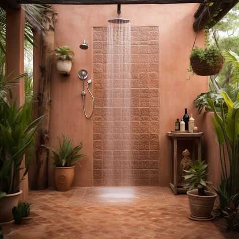 Cuban Homes Interior, Cuban Bathroom, Spanish Villa Interior Bathroom, Earthship Home Interior, Latin Bathroom, Marrakech Bathroom Inspiration, Morracan Inspired Spa, Riad Bathroom Moroccan Style, Cuban Interior Design