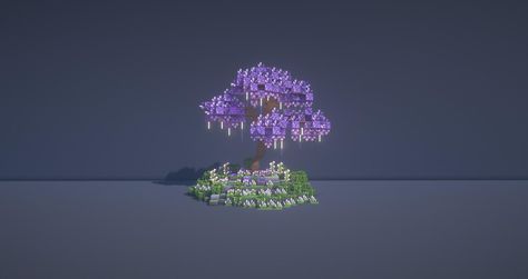 Minecraft Fantasy Enchantment Room, Minecraft Amythest Tree, Wisteria Minecraft, Amethyst Tree Minecraft, Minecraft Organization, Minecraft Amethyst Builds, Enchantment Room Minecraft, Minecraft Enchantment Room, Enchanted Village