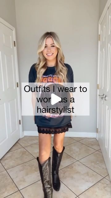 Lisa Mathews on Instagram: "Salon outfits ⚡️

My style changes every day depending on my mood. 

Have comment drop them below ⬇️

#hairstylistlife #hairstylistoutfit #hairstylist #hairfits #hairfashion #salonlife #amazonfashion #ootd #ltkfashion @behindthechair_com @caitlyn_cummings @chrissylan @_shayalexis #btcteam @haleygable 

@cosmoprofbeauty @saloncentric @hairbrained_official @beautylaunchpad @modernsalon @american_salon" Salon Outfits, Hair Stylist Outfit, Blondie Heart Of Glass, Stylist Outfit, My Mood, Hair Stylist Life, Style Change, Amazon Fashion, Hair Stylist