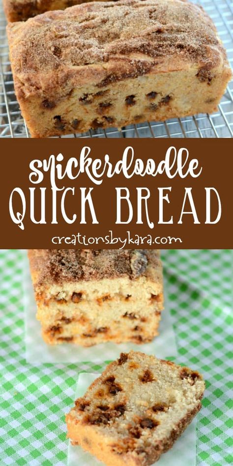 Snickerdoodle Bread Recipe With Cinnamon Chips, Recipes Using Cinnamon Baking Chips, Snickerdoodle Quick Bread, Snickerdoodle Bread With Cinnamon Chips, Recipes Using Cinnamon Chips, Recipes With Cinnamon Chips, Christmas Quick Breads, Cinnamon Chip Bread, Fall Breads