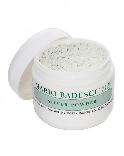 Get rid of those stubborn blackheads for good with this oil-absorbent powder. Dip a dampened cotton ball into the powder and watch as blackheads melt away. Mario Badescu Silver Powder, Best Pore Minimizer, Get Rid Of Pores, Face Mask For Blackheads, Pore Minimizer, Face Scrub Homemade, Clay Face Mask, Large Pores, Minimize Pores