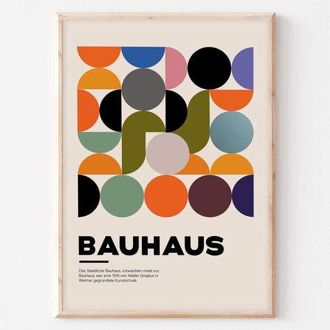 PRICES MAY VARY. 【Size】the size of mid century modern bauhaus wall art is 16x24inch, and there is no frame. You can prepare a 16x24inch wooden frame to assemble by yourself, and fully enjoy the fun of DIY. 【Quality】Bauhaus Geometric poster, using high-quality environmental protection ink and high-quality UV-resistant and fade-resistant canvas, with delicate colors and natural transition, which brings you visual enjoyment. 【Gift】abstract boho art prints is a good gift choice. You can give it to y Geometric Mid Century Art, Mid Century Modern Art Work, Mid-century Modern Art, Mid Century Modern Art Diy, Pop Abstract Art, Mid Century Prints, Abstract Boho Art, Midcentury Modern Art, Mid Century Modern Wall Decor