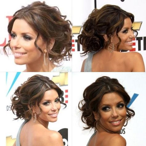 Mother Of Bride Low Updo, Formal Up Dos, Bridal Hairstyles Front View, Hairstyles Front View, Eva Longoria Hair, Bun Formal, Red Carpet Hair, Mother Of The Bride Hair, Up Dos