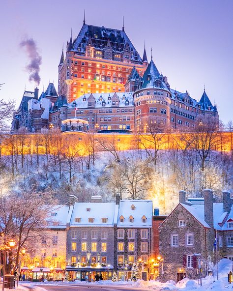 Experience the ULTIMATE snowy winter vacation in Quebec City, Canada with these 10 unforgettable winter activities you can do in Quebec City! Here are all the best things to do in Quebec City in the winter! #quebec #canada #travel #syrup Quebec City Christmas, Chateau Frontenac Quebec, Quebec City Winter, Things To Do In Quebec, Quebec Winter, Chateau Frontenac, Quebec City Canada, Saint Roch, Canada City