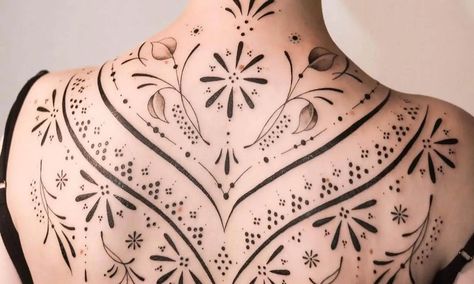 Lower Back Ornamental Tattoo, Hip Stomach Tattoos Women, Ornamental Stomach Tattoo, Back Ornamental Tattoo, Stomach Tattoos Women, Hippie Tattoo, Stomach Tattoos, Chest Tattoo, Back Tattoo