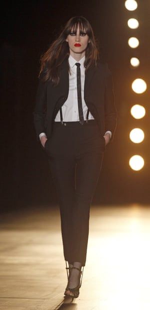 Model shown on the runway wearing, naming it "butch chic" 2015 Retrieved From: The Guardian Queer Fashion Tomboys, 80s Inspired Fashion, Neutral Clothes, Butch Fashion, Androgynous Girls, Rocker Outfit, 2015 Fashion Trends, Gender Neutral Clothes, Fall 2015 Style