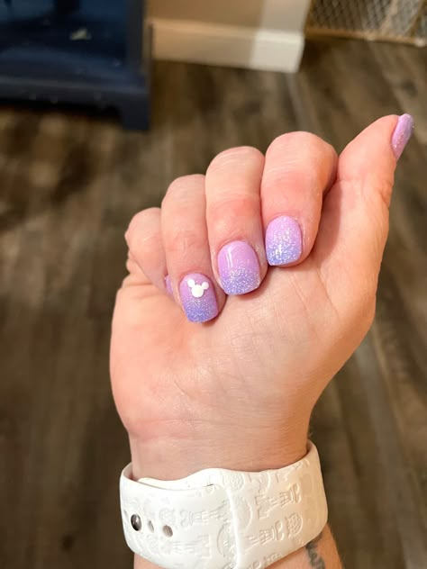 Disney Nails Bright, Disney 100 Years Nails, Blue Disney Nails, Purple Disney Nails, Disney Themed Nails, Anniversary Nails, Manicure Monday, Fingernail Ideas, Disneyland Nails