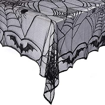 Gothic Party Decorations, Vampire Party Decorations, Scary Movie Night, Movie Night Decorations, Fall Tablecloth, Halloween Tablecloth, Black Tablecloth, Table Cloth Decorations, Spooky Spiders