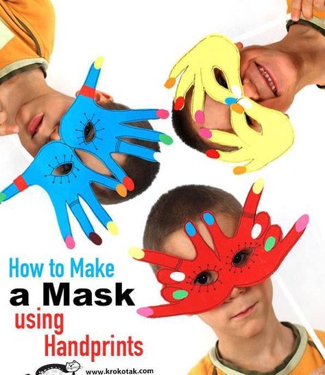 Kids Crafts Masks, Simple Mask, Clown Crafts, Mask Halloween Costume, Carnival Crafts, Paper Masks, Kids Activities At Home, Dragon Halloween, Paper Art Projects