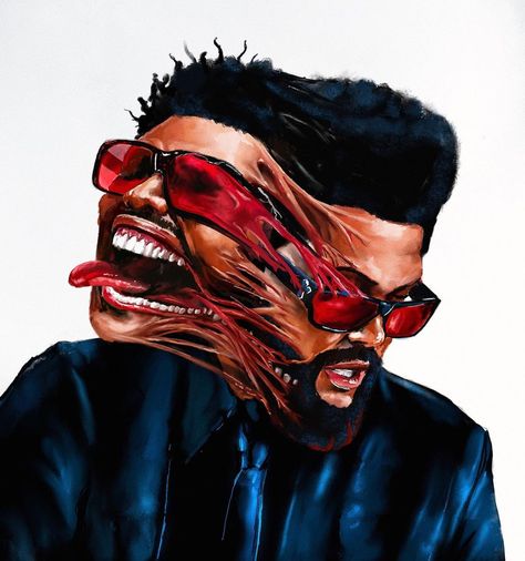 Venom Painting, Weeknd Art, The Weeknd Quotes, Abel The Weeknd, Rapper Art, Animation Reference, Black Ink Tattoos, Cartoon Profile Pics, Ethereal Art