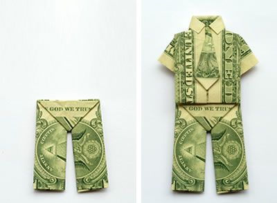 Video and photo instructions for making money origami trousers. Also check out our origami shirt and dress tutorials Origami Pants, Folded Money, Money Folding, Origami Shirt, Origami Money, Money Gift Ideas, Origami Star Box, Folding Money, Dollar Origami