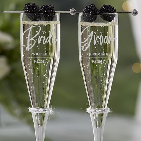 ProductReview | PersonalizationMall.com Champagne Gift Set, Engraved Champagne Flutes, Groomsmen Accessories, Personalized Champagne Flutes, Crystal Champagne Flutes, Wedding Flutes, Wedding Champagne, Champagne Flute Set, Wedding Shower Favors