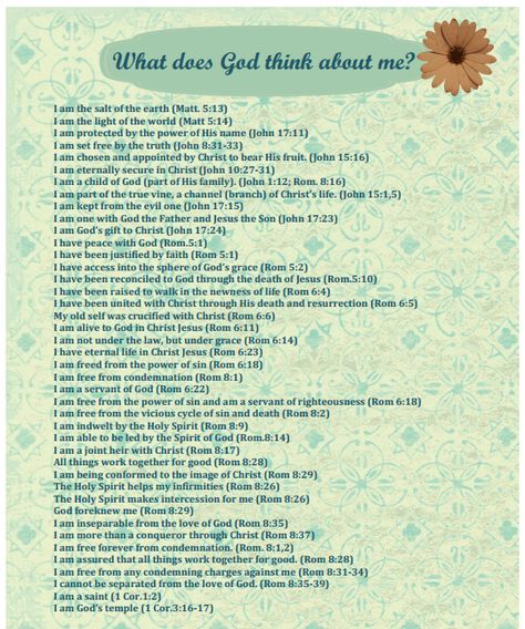 What does God think about me?  (This is a download of encouraging scripture!!!❤) Scripture Writing Plans, Writing Plan, Bible Study Tips, Encouraging Scripture, How He Loves Us, Prayer Warrior, Bible Inspiration, Education Quotes, Bible Scriptures