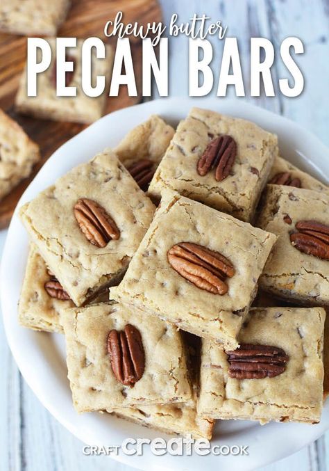 Semi-homemade and easy to make chewy butter pecan bars will disappear in no time! Butter Pecan Bars, Cake Mix Bars, Sweet Bars, Dessert Breads, Butter Pecan Cake, Pecan Bars, Preppy Kitchen, Dessert Bar Recipe, Semi Homemade