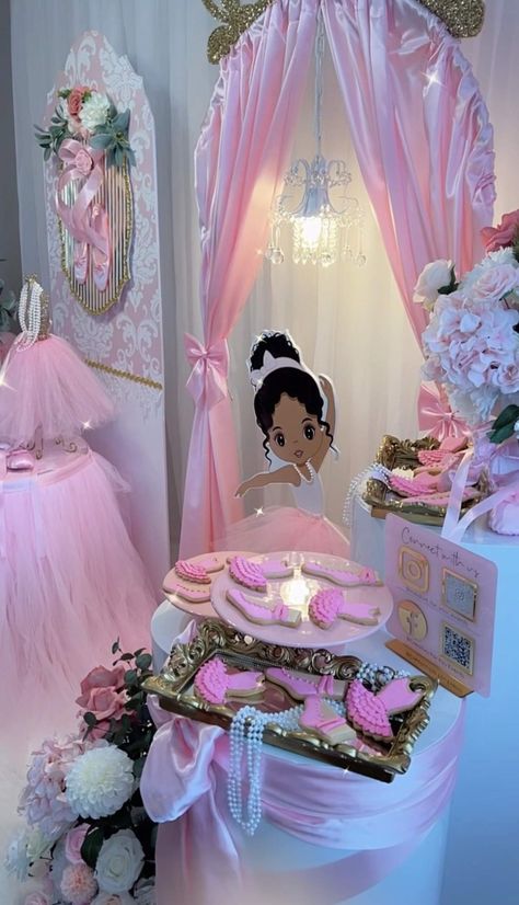 Ballerina princess theme Baby Shower Party Ideas | Photo 2 of 20 | Catch My Party Ballerina Themed Baby Shower Ideas, Ballerina Theme Baby Shower Ideas, Ballerina Baby Shower Ideas, Tutu Baby Shower Theme, Ballerina Baby Shower Theme, Ballerina Party Theme, Ballet Baby Shower, Ballerina Party Decorations