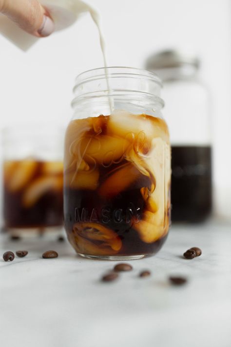 No Waste Cold Brew Recipe — The Fond Life Maple Cold Brew, How To Make Cold Foam With Heavy Cream, Coconut Cream Cold Foam, Honey Cold Foam, Homemade Cold Foam Recipe, Maple Cold Foam, Marshmallow Cold Foam Recipe, Cold Foam How To Make, Flavored Cold Foam