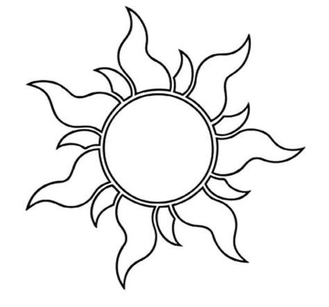 Disney Tangled Tattoo, Sun Symbol Tattoo, Sun Tangled, Rapunzel Tattoo, Rapunzel Sun, Disney Tattoos Small, Tangled Sun, Sun Drawing, Sun Symbol