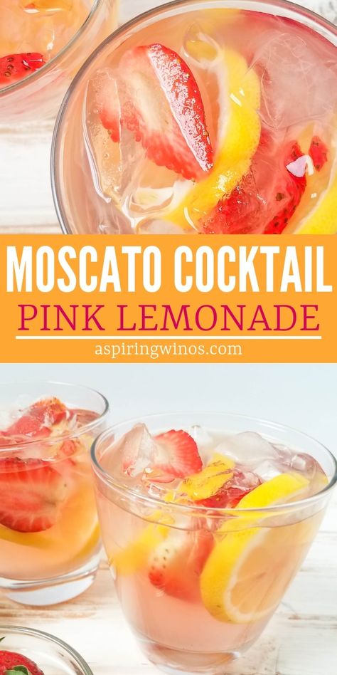 Moscato Cocktails, Alcoholic Lemonade, Lemonade Cocktail Recipe, Engagement Brunch, Cocktail Inspiration, Drinks Ideas, Lemonade Cocktail, Holiday Punch, Tasty Drinks