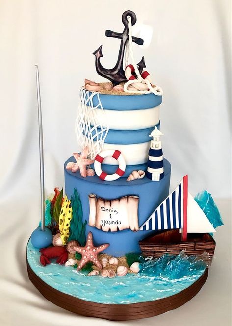 Seaman Quotes, Boat Cake Ideas, Sail Boat Cake, Sailing Boat Cake, Cruise Ship Cake, Coast Guard Retirement, Wedding Cake Theme, Teddy Cake, Pirate Ship Cakes