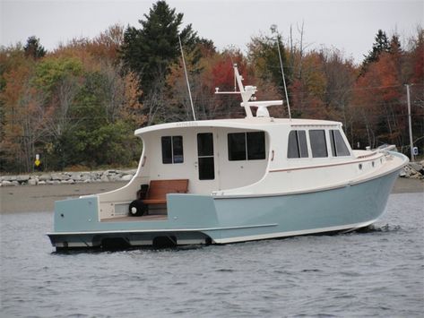 Wesmac Boats - Custom Boat Builder - Surry, Maine Small Power Boats, Shanty Boat, Boat House Interior, Lobster Boat, Sport Fishing Boats, Cruiser Boat, Classic Boat, Boat Life, Boat Interior