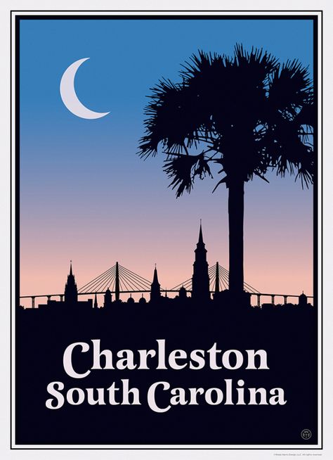 Related image Charleston Bridge, South Carolina Poster, Yacht Rock, Holy Holy, South Carolina Homes, School Auction, College Of Charleston, River Bridge, Auction Ideas