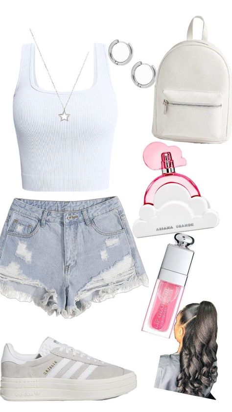 #school#outfit#trendy Cute Hot Weather Outfits For School, Summer Outfits British, Trendy Outfits For Teens Summer, Cute Hot Weather Outfits, Teen Outfits For School Trendy, Cute Summer School Outfits, Hot Weather Outfits For School, First Day Of School Outfit Highschool, Cute School Outfits For Middle School