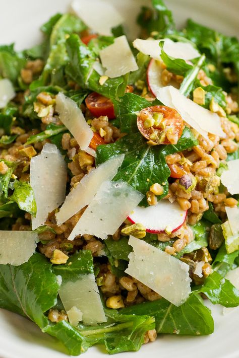 Charlie Bird’s Farro Salad Recipe - NYT Cooking Roasted Rutabaga, Farro Salad Recipes, Fresh Tomato Soup, Chicken Korma, Farro Salad, Grain Salad, Pressure Cooker Chicken, Nyt Cooking, Juicy Tomatoes