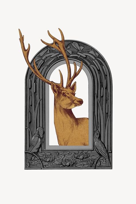 Stag in gray arch frame illustration, remixed by rawpixel | premium image by rawpixel.com / Adjima Deer Head Illustration, Stag Illustration, Deer Heads, Arch Frame, Frame Illustration, Stag Head, High Resolution Wallpapers, Awesome Designs, Deer Head