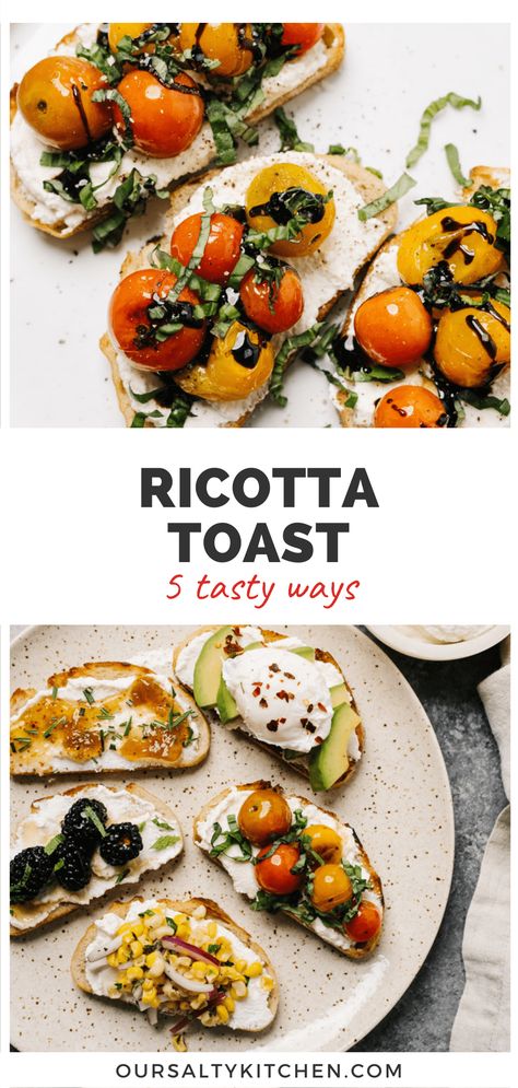 Toast With Tomatoes, Breakfest Ideas, Savory Toast, Burst Tomatoes, Tomatoes With Basil, Sweet Corn Salsa, Sweet Toast, Toast Toppers, Grilled Sweet Corn