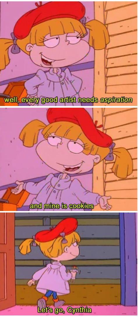 When she confused inspiration and aspiration, but still had her priorities right: | Angelica Pickles' Best 18 Lines On "Rugrats" Rugrats Quotes, Angelica Rugrats, The Rugrats Movie, Angelica Pickles, Rugrats All Grown Up, Nickelodeon 90s, Nickelodeon Cartoons, Cartoon Tv Shows, 90s Cartoons