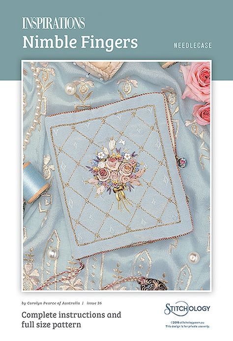 Exquisite needlecase giving you a special place for your needles. Embroidery Suits Punjabi, Basket Pattern, Hand Embroidery Videos, Contemporary Embroidery, Shabby Chic Crafts, Embroidery Flowers Pattern, Sewing Baskets, Lady Grey, Silk Ribbon Embroidery