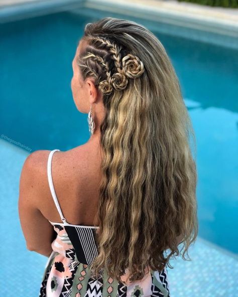 Pool Party Hair, Party Hairstyles For Long Hair, Smart Hairstyles, Pool Party Hairstyles, Easy Party Hairstyles, Hair Braid, Easy Hairstyles For Long Hair, Dresses Ideas, Party Hairstyles