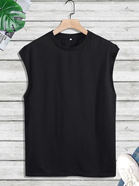 Armless Shirt For Men, Sleeveless Shirts Mens, Black Tank Tops Outfit, Sleeveless Top Outfit, Big Wedding Cakes, Sleeveless Shirts, Solid Tank Tops, Tank Top Outfits, Top Outfit