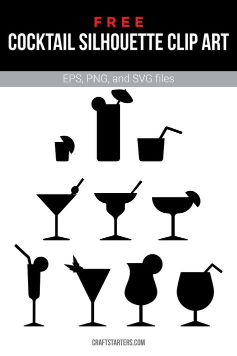 Drink Silhouette, Cocktail Silhouette, Rustic Branding, Cocktails Clipart, Cocktail Images, Cocktails Vector, Art Cocktail, Owl Clip Art, Cocktail Illustration