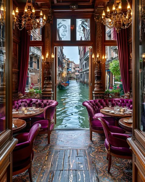 The Venetian, Luxury Dining, Romantic Dinner, Elegant Dining, Casas De Ensueño, Venice Italy, Hotel Restaurant, Places Around The World, Cafe Restaurant