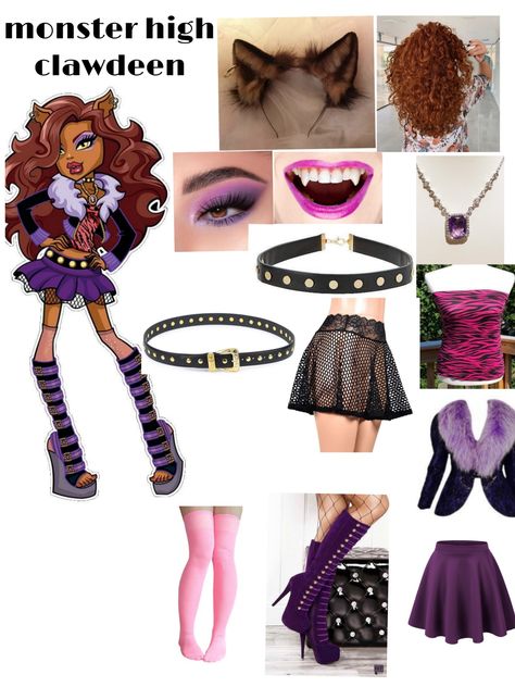 Clawdeen cosplay clawdeen outfit Clawdeen Costume Ideas, Monster High Halloween Costumes Clawdeen, Clawdeen Monster High Costume, Claudine Costume, Monster High Clawdeen Wolf Costume, Monster High Inspired Outfits Clawdeen, Clawdeen Wolf Fantasia, Clawdeen Wolf Costume Diy, Monster High Costume Clawdeen