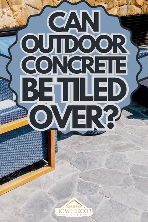 Outdoor Tile Over Concrete, Diy Concrete Tiles, Tile Patio Floor, Outdoor Concrete Floors, Outdoor Tiles Floor, Deck Tiles Patio, Outdoor Tile Patio, Outside Tiles, Paint Concrete Patio