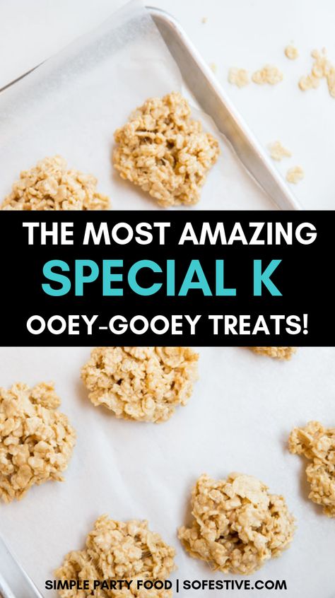 Cearal Treats, Special K Treats, Special K Cereal Recipes, Recipes With Special K Cereal, Special K Bars With Rice Krispies, S’mores Rice Krispie Treats Recipe, Krave Cereal Treats, Reese’s Pieces Rice Crispy Treats, Camping Treats