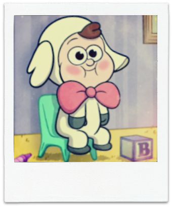 Dipper Pines Lamb Costume Polaroid A Cartoon, Gravity Falls, Cartoon Character, Gravity, Sheep