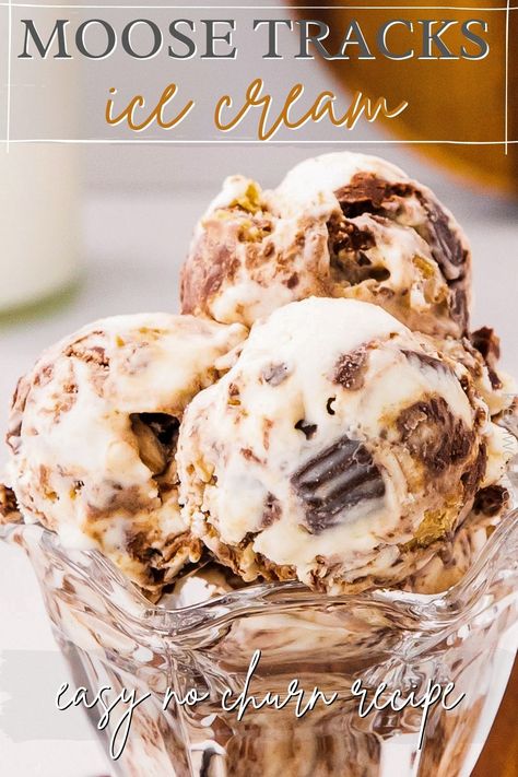 Moose Tracks Ice Cream Recipe, Moose Tracks Ice Cream, Thrifty Ice Cream, Homemade Ice Cream Recipes Machine, Kitchen Aid Ice Cream, Moose Tracks, Keto Dairy, Indulgent Recipes, Best Homemade Ice Cream