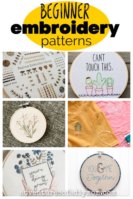 Make Your Own Embroidery Pattern, Easy Beginner Embroidery Projects, Free Beginner Embroidery Patterns, Beginner Embroidery Projects, Beginner Embroidery Patterns, Easy Beginner Embroidery, Easy Embroidery For Beginners, Easy Embroidery Patterns, Embroidery Patterns Easy